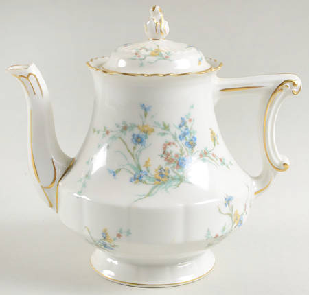 Fleurette (White, Newer) Teapot & Lid