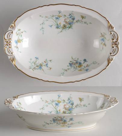 Fleurette (White, Newer) 10" Oval Vegetable Bowl