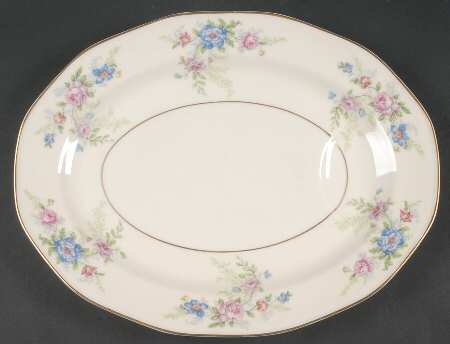 Fleurette (Cream, Older) 13" Oval Serving Platter
