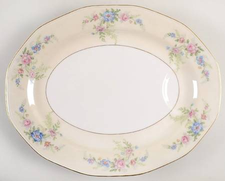 Fleurette (Cream, Older) 15" Oval Serving Platter