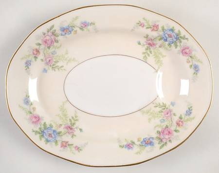 Fleurette (Cream, Older) 11" Oval Serving Platter