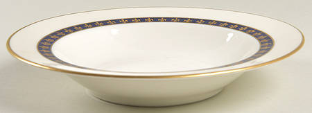 Fleur De Lis Cobalt Blue Rim Soup Bowl