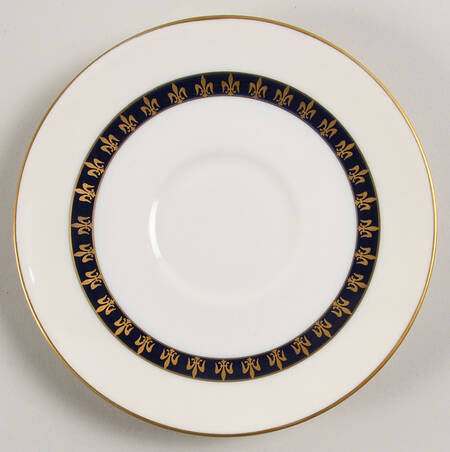 Fleur De Lis Cobalt Blue Saucer
