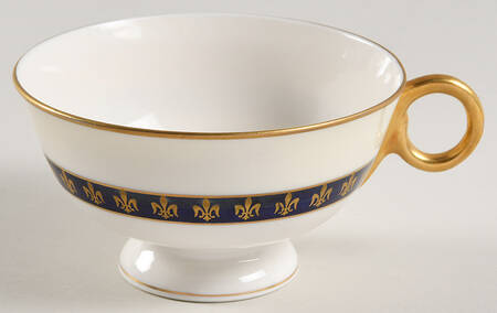 Fleur De Lis Cobalt Blue Footed Cup