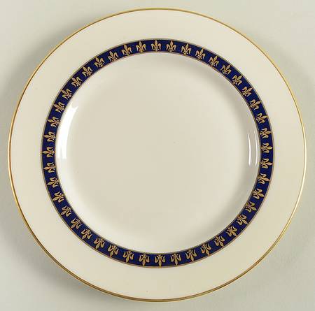 Fleur De Lis Cobalt Blue Salad Plate