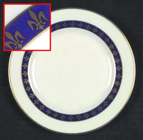 Fleur De Lis Cobalt Blue Bread & Butter Plate