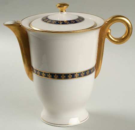 Fleur De Lis Cobalt Blue Coffee Pot & Lid