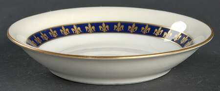 Fleur De Lis Cobalt Blue Fruit/Dessert (Sauce) Bowl