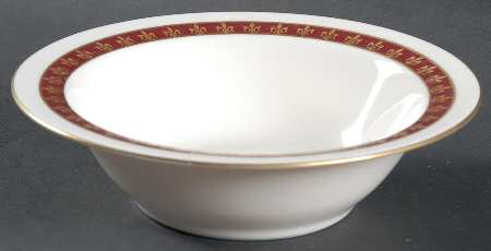 Fleur De Lis Red Rim Cereal Bowl