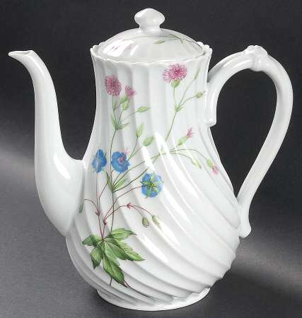 Florence (Newer, Swirl Edge, No Trim) Coffee Pot & Lid