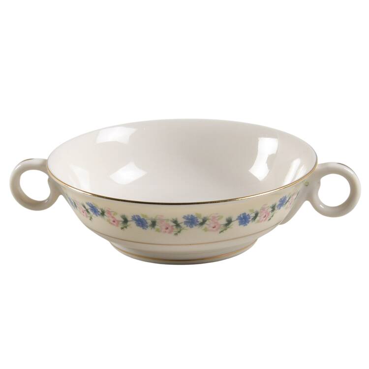 Fox Glove Footed Cream Soup Bowl