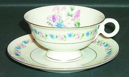 Fox Glove Footed Cup & Saucer Set