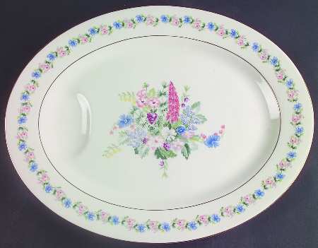 Fox Glove 13" Oval Serving Platter
