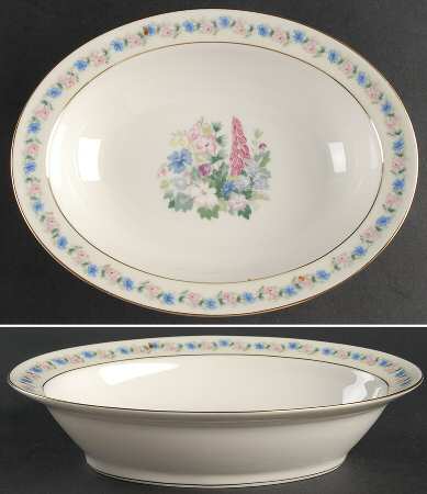Fox Glove 9" Oval Vegetable Bowl