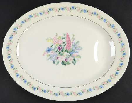 Fox Glove 14" Oval Serving Platter