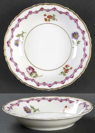Fontainebleau (Scalloped, Purple Floral) Rim Fruit/Dessert (Sauce) Bowl