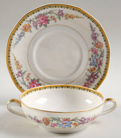 Frontenac (New York) Footed Cream Soup Bowl & Saucer Set
