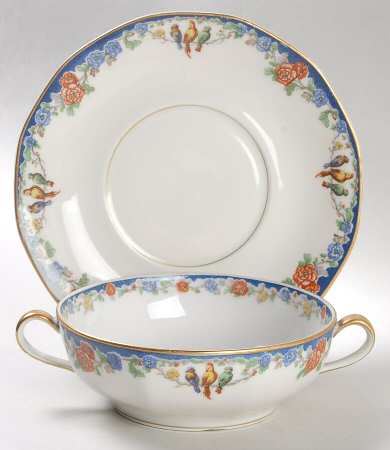 Garden of Allah Flat Cream Soup Bowl & Saucer Set