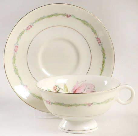 Garden Flowers Footed Cup & Saucer Set