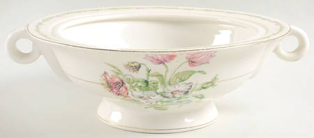 Garden Flowers Round Vegetable No Lid