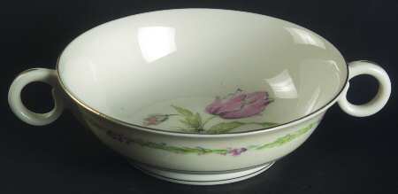 Garden Flowers Footed Cream Soup Bowl