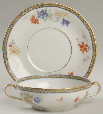 Ganga Flat Cream Soup Bowl & Saucer Set