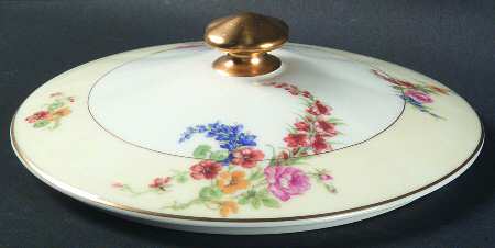 Gladiola (Cream Background) Lid for Round Vegetable