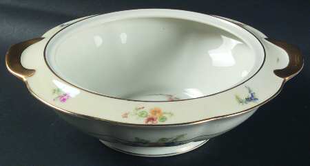 Gladiola (Cream Background) Round Vegetable No Lid