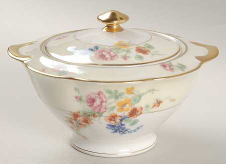 Gladiola (Cream Background) Sugar Bowl & Lid by Haviland