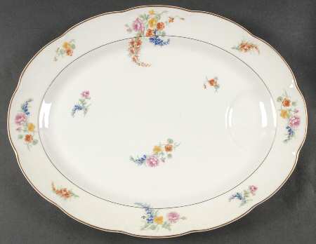 Gladiola (Cream Background) 16" Oval Serving Platter by Haviland