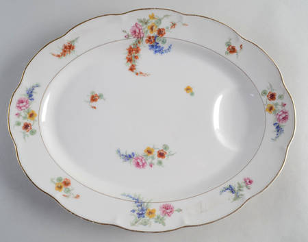 Gladiola (White Background) 13" Oval Serving Platter