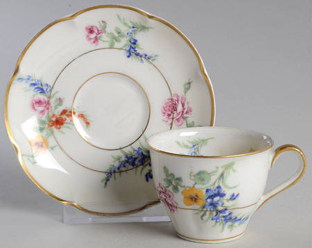 Gladiola (White Background) Flat Demitasse Cup & Saucer Set