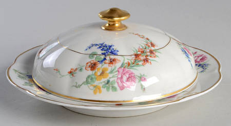 Gladiola (White Background) Round Covered Butter