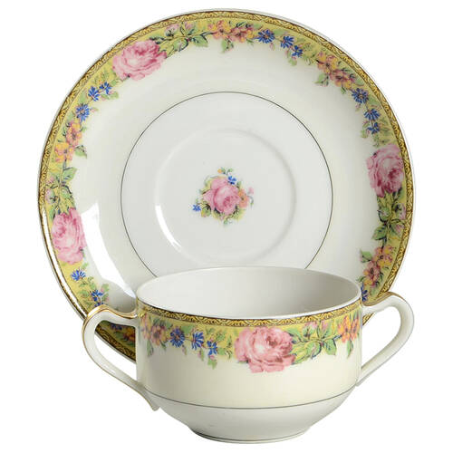 Gloria (France) Flat Bouillon Cup & Saucer