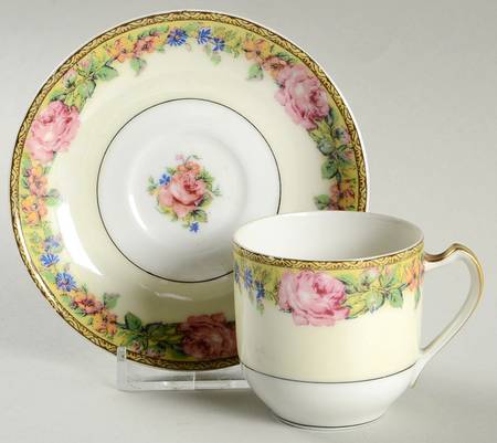 Gloria (France) Flat Demitasse Cup & Saucer Set