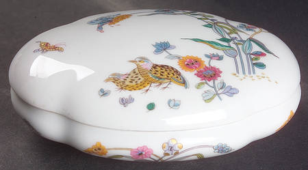 Golden Quail Oval Box & Lid 5" by Haviland