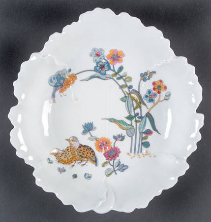 Golden Quail Large Leaf Dish