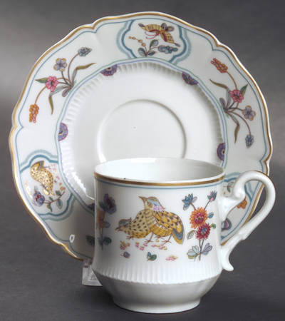 Golden Quail Flat Demitasse Cup & Saucer Set
