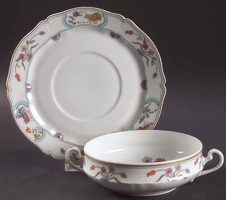 Golden Quail Flat Cream Soup Bowl & Saucer Set