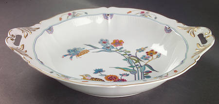 Golden Quail Handled Cream Bowl