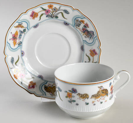 Golden Quail Flat Cup & Saucer Set