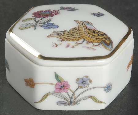 Golden Quail Hexagonal Box & Lid
