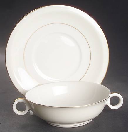 Gramercy Footed Cream Soup Bowl & Saucer Set