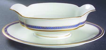 Grecian Gravy Boat with Attached Underplate