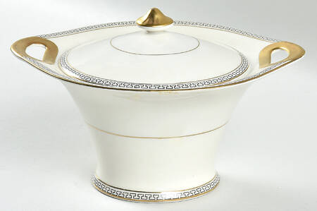 Greek Key Sugar Bowl & Lid