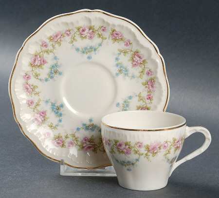 Schleiger 877-1 Flat Demitasse Cup & Saucer Set