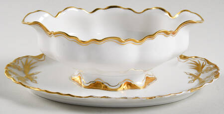 H345 Gravy Boat with Attached Underplate by Haviland