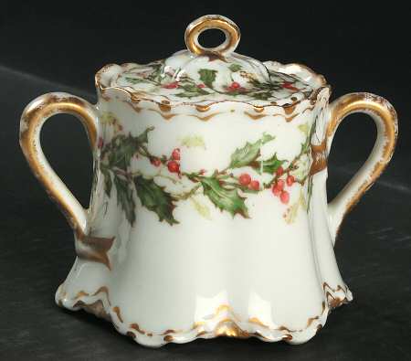 Haviland's Holly Sugar Bowl & Lid