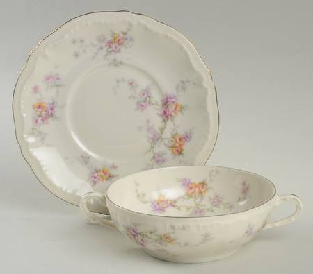 Helene Flat Cream Soup Bowl & Saucer Set