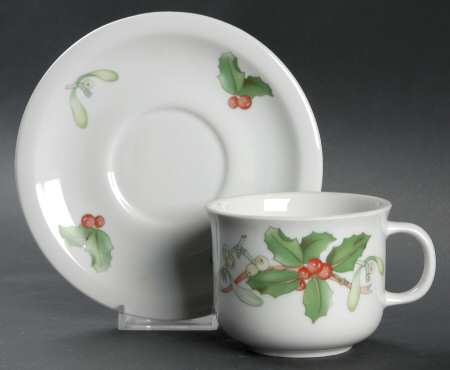 Hollyware Flat Cup & Saucer Set